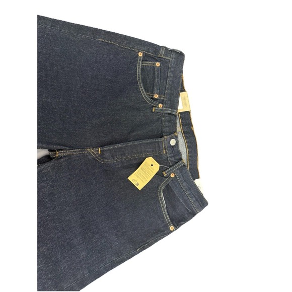 Levis 501 Jeans Original Straight Leg Button Fly 100% Cotton Dark Wash W33X36L - Picture 6 of 16